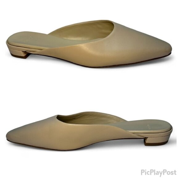 VINCE Women's Pointed Toe Ana Leather Flat Mule - Size 6.5, Beige NWOB - Picture 8 of 13